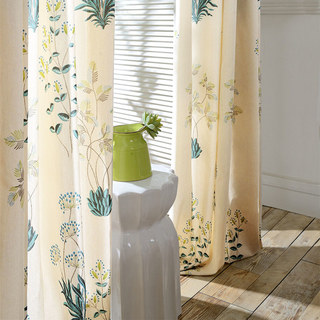 Springfield Turquoise et Vert Imprimé Floral Rideaux