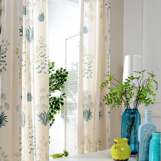 Springfield Turquoise et Vert Imprimé Floral Rideaux 2