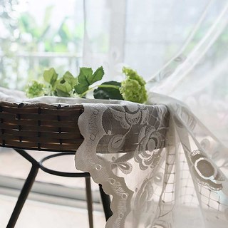 Douce Odeur Roses Blanches Premium Dentelle Voilage Rideau 5