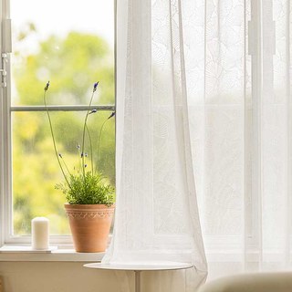 Feuilles de Ginkgo Jacquard Ivoire Blanc Rideau Voile Floral 6