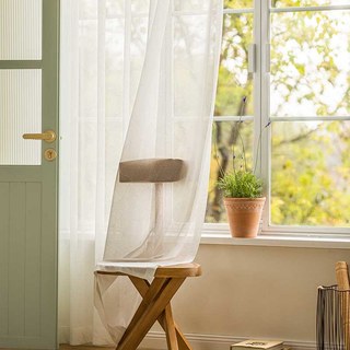 Feuilles de Ginkgo Jacquard Ivoire Blanc Rideau Voile Floral 7