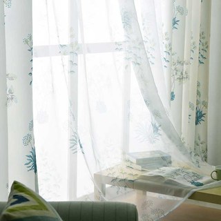 Springfield Turquoise et Vert Imprimé Floral Rideau Voile 2