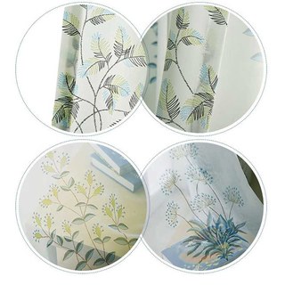 Springfield Turquoise et Vert Imprimé Floral Rideau Voile 4