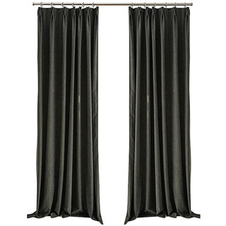 Exquis ride mat luxueux rideau noir anthracite en chenille 3