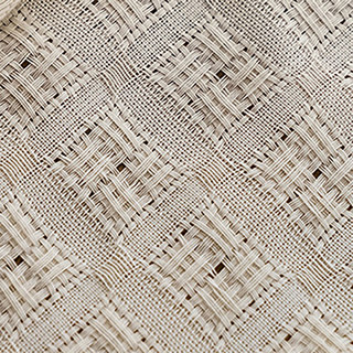 Rideau en voile semi-transparent à motifs tissés en coton mélangé couleur crème