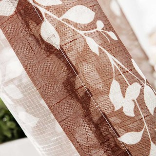 Pascal Brown Imprimé Vigne Voile Semi-Transparent Rideau