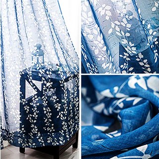 Pascal Marine Imprimé Vigne Voile Semi-Transparent Rideau 3