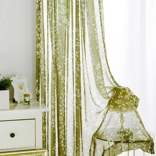 Pascal Olive Green Vine Print Semi Sheer Voile Curtain
Pascal Olive Vert Vigne Imprimé Rideau Voile Semi-Transparent 2