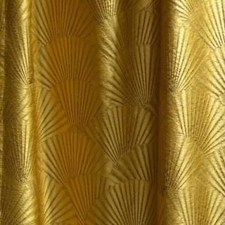 Éventails Orientaux Rideaux Dorés Luxueux Motif Art Déco Jacquard 4