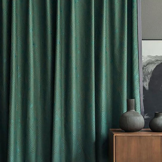Eventails Orientaux Luxury Art Deco Jacquard Rideau vert à motifs 2