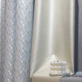 Alpine Luxe Jacquard Glace Bleue Rideau Géométrique avec Détails Dorés 5