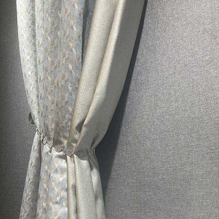 Alpine Luxe Jacquard Glace Bleue Rideau Géométrique avec Détails Dorés 2