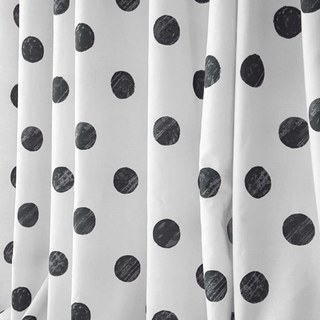 Rideau imprimé pois noirs et blancs