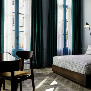 Exquis Rideau En Chenille Délicat Luxe Turquoise Mat 2