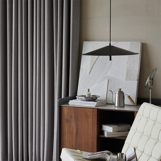 Lusso Rideau occultant géométrique hexagonal en jacquard 3D gris anthracite 3