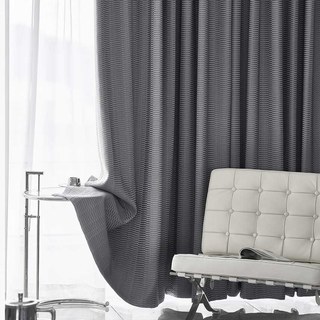 Lusso Rideau occultant géométrique hexagonal en jacquard 3D gris anthracite 1