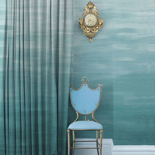 Moon River Aqua Bleu Dégradé Rideau en Velours