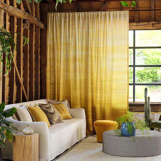 Moon River Jaune Or Ombré Rideau de Velours