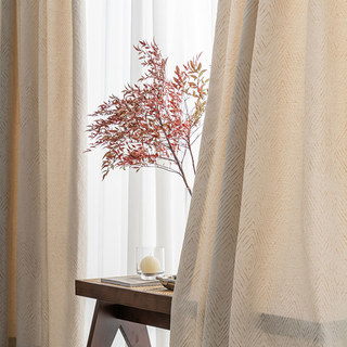 Diamond Life 3D Jacquard Or Pailleté Beige Crème Rideau Géométrique 2