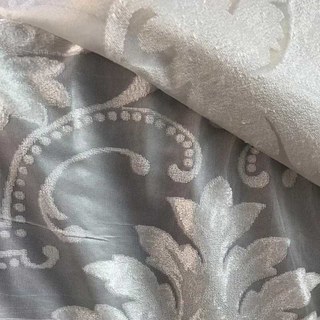 Élégance Damas Velours Découpé Ivoire Blanc Rideau Voile Chatoyant 4