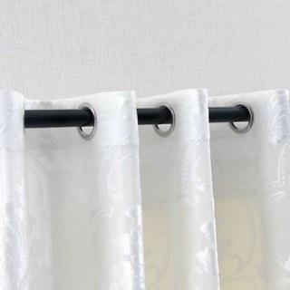 Élégance Damas Velours Découpé Ivoire Blanc Rideau Voile Chatoyant 3