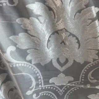 Élégance Damas Velours Découpé Ivoire Blanc Rideau Voile Chatoyant 2