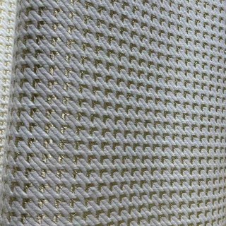 Rideau géométrique luxueux en jacquard à carreaux ivoire et blanc avec des paillettes dorées
