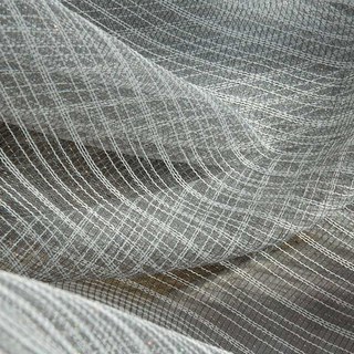 Moonlight Cendre Gris Étincelant Voilage Maille Rideau 2