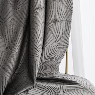 Éventails Orientaux Rideau Gris Motif Jacquard Art Déco Luxe