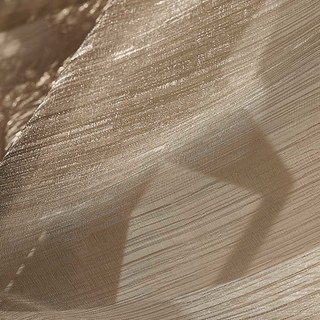 Paris Cascade Shimmering Striped Café Taupe Brown Sheer Voile Rideau