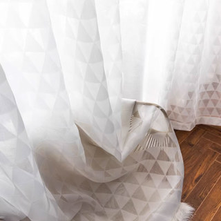 Dimension Romantique Ivoire Triangles Géométrique Rideau Voile 2