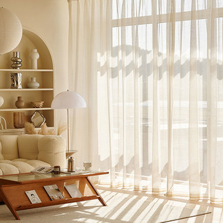 Silver Pond Ivoire Blanc Scintillant Rideau en Voile à Mailles 3