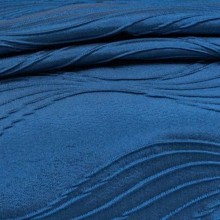 Surf 3D Jacquard à motifs de vagues bleu marine froissé Rideau 5