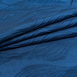 Surf 3D Jacquard à motifs de vagues bleu marine froissé Rideau 6
