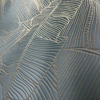 Feuilles de Bananier Luxe 3D Jacquard Rideau Bleu Oeuf de Canard 7