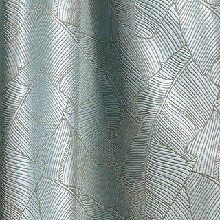 Feuilles de Bananier Luxe 3D Jacquard Rideau Bleu Oeuf de Canard 6