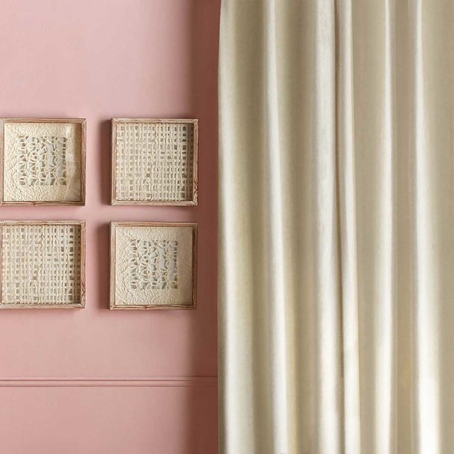 Exquise crème Matte Off blanc Chenille Rideau 1