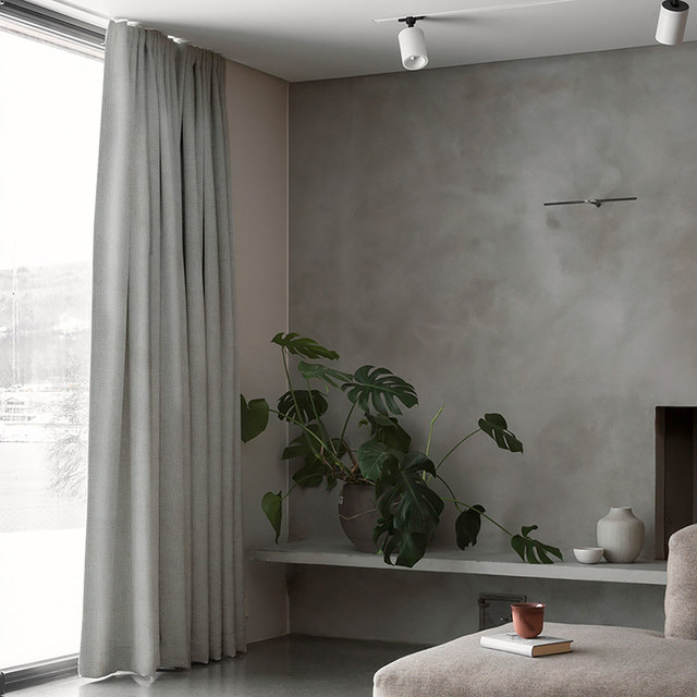 Exquis ride mat luxueux cendré gris clair rideau en chenille 1