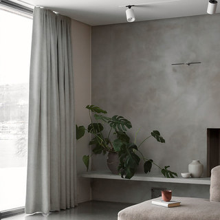 Exquis ride mat luxueux cendré gris clair rideau en chenille 1