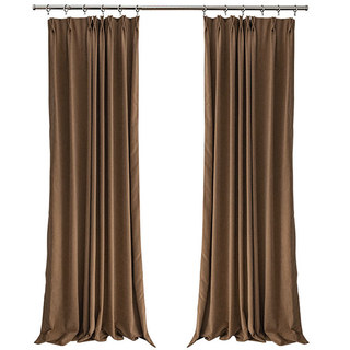Rideau en chenille marron luxueux et mat exquis 3