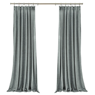 Exquis ride mat luxueux rideau en chenille gris ardoise 4