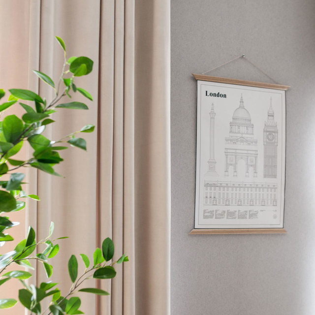 Microfibre Velours Crème Rideau 1