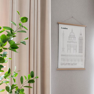 Microfibre Velours Crème Rideau 1