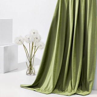 Rideaux occultants en velours olive texturé tissé scandinave 2