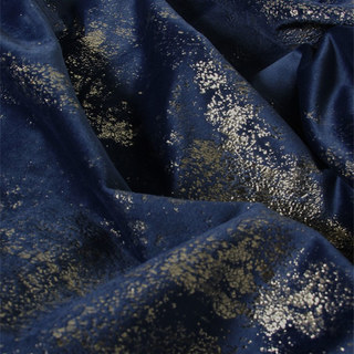 Sparkle Life Rideaux occultants en velours bleu à paillettes dorées 5