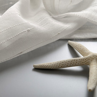 Craft Feel Texturé Blanc à Pois Rayé Rideau Voile 8