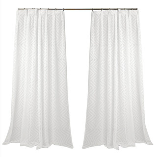 Echo Motif Vague Vertical Rideau Voile Ivoire Blanc 3