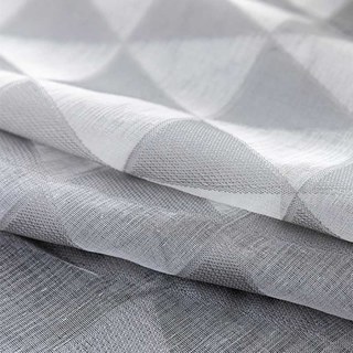 Dimension Romantique Gris et Blanc Triangles Géométrique Rideau Voile 6