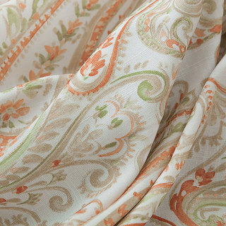Fantasy Paisley Lin Style Orange & Green Rideau 2