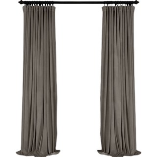 Fine Taupe Gris Velours Rideau 4